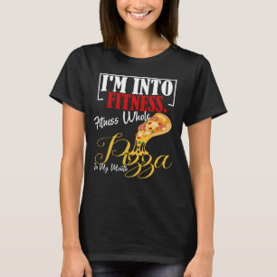 Ich bin in Fitness. Fitness ganze Pizza in meinem  T-Shirt