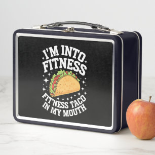 Ich bin in Fitness Fitness Taco in meinem Mund-Fun Metall Brotdose