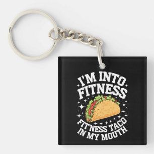 Ich bin in Fitness Fitness Taco in meinem Mund-Fun Schlüsselanhänger