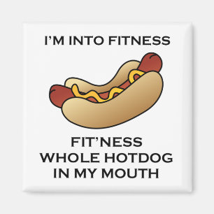 Ich bin in Fitness Hot Dog Magnet