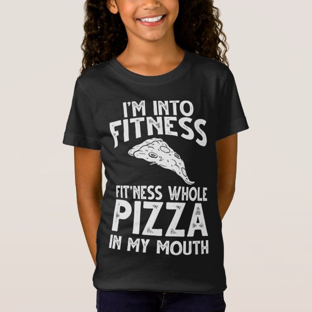 Ich bin in Fitness Pizza in meinem Mouth Gym Worko T-Shirt (Vorderseite)
