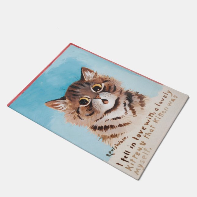 Ich bin in Liebe mit einem netten Kitten (ich selb Fußmatte (Schrägansicht)