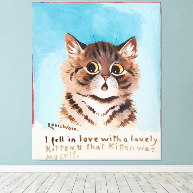 Ich bin in Liebe mit einem netten Kitten (ich selb Leinwanddruck (Insitu (Holzboden))