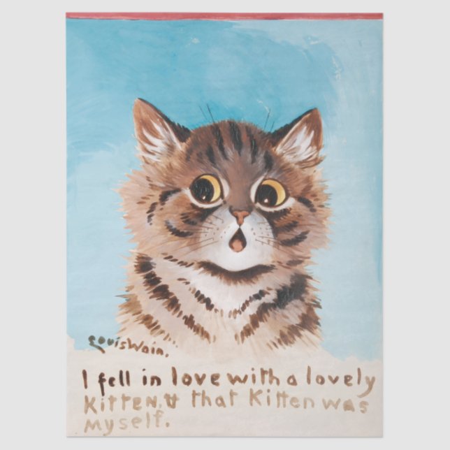 Ich bin in Liebe mit einem netten Kitten (ich selb Seidenpapier (Vorderseite)