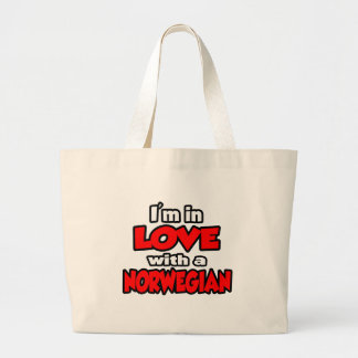 Ich bin in Liebe mit einem Norweger Jumbo Stoffbeutel