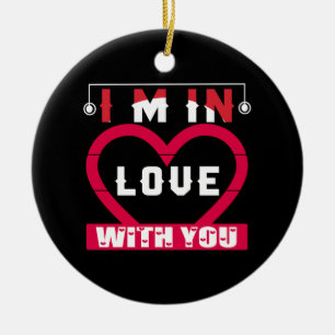 Ich bin in Liebe mit Ihnen Valentine Keramik Ornament