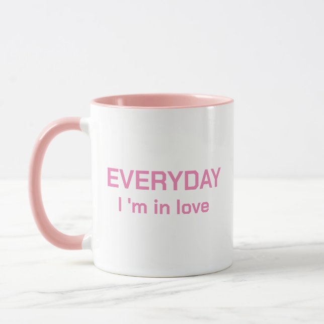 Ich bin in Liebe Rosa Herz Flirten Tasse, Perfekte Tasse (Links)