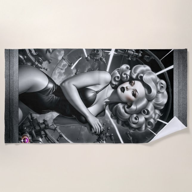 Ich bin in Maschinenbau von Xzendor7 tätig Strandtuch (Vorderseite)