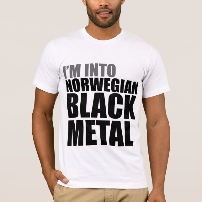 Ich bin in norwegisches schwarzes Metall T-Shirt (Vorderseite)