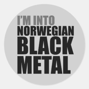 Ich bin in norwegisches Schwarzmetall Runder Aufkleber
