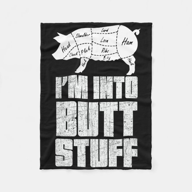 Ich bin in Pork Hintern Stuff - Funny Grillen Gril Fleecedecke (Vorderseite)