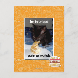 Ich bin in unserem Bett Postkarte
