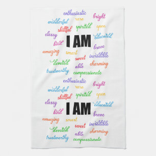 Ich bin inspirierend, positiv, religiös, Christlic Geschirrtuch