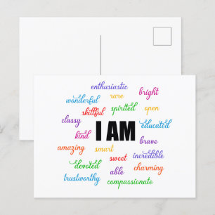 Ich bin inspirierend, positiv, religiös, Christlic Postkarte