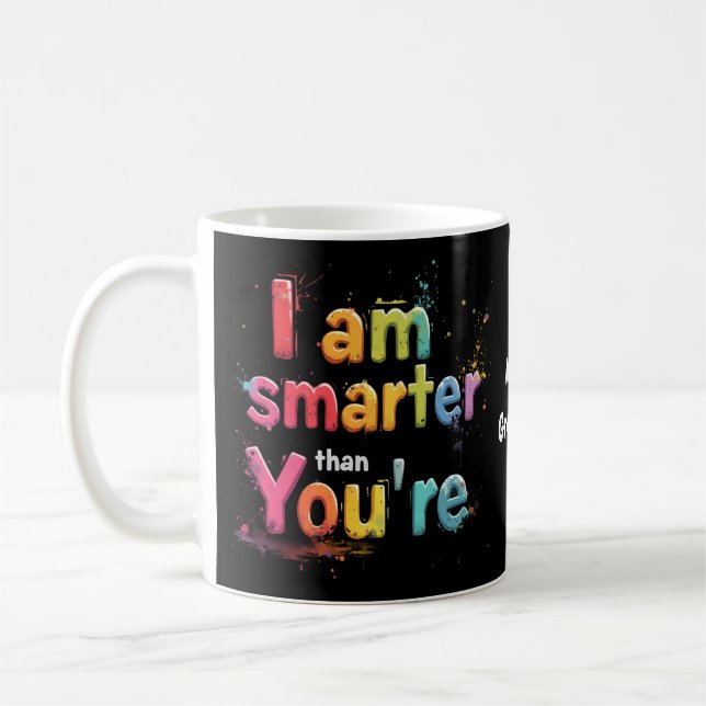 Ich bin intelligenter als du lustig Retro-Design  Kaffeetasse (Links)