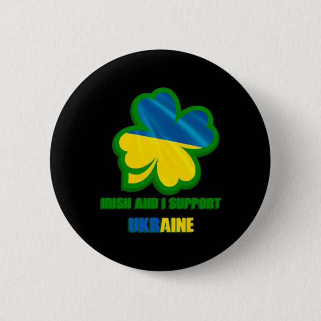 Ich bin Ire und unterstütze die Ukraine Button (Vorderseite)