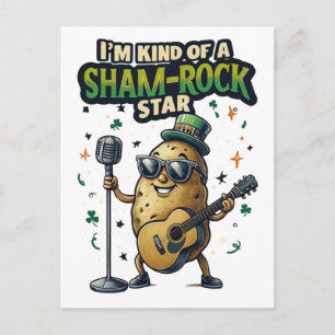 Ich bin irgendwie ein Sham-Rock-Star, lustig irisc Feiertagspostkarte