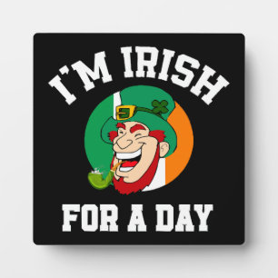 Ich bin Irisch für einen Tag St. Patricks Day-Klee Fotoplatte