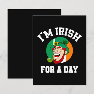 Ich bin Irisch für einen Tag St. Patricks Day-Klee RSVP Karte