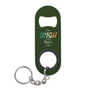 Ich bin Irish On Bier's Side Overlay Mini Flaschenöffner