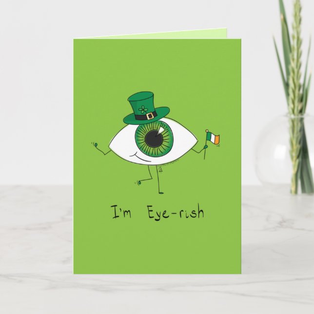 Ich bin Irish St. Patrick's Day Eye Eyeball Karte (Vorderseite)