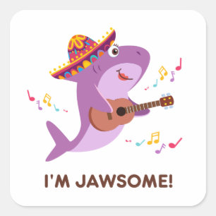 Ich bin Jawsome Pun Square Sticker
