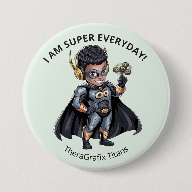 Ich bin jeden Tag ein Superheld Kinder-Button Button (Vorderseite)