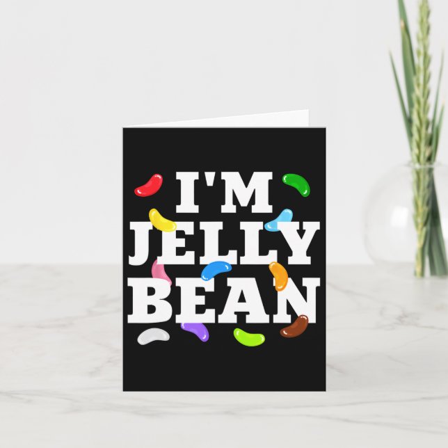 Ich bin Jelly Bean Halloween Candy Costume Karte (Vorderseite)