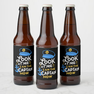 Ich bin jetzt der Kapitän Geschenk für Boots Kapit Bierflaschenetikett