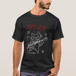 Ich bin Katze und Musik ist mein Leben T-Shirt