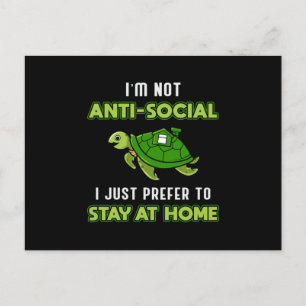 Ich bin kein antisoziales Geschenk von Schildkröte Postkarte