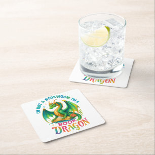 Ich bin kein Buchwurm... Rechteckiger Pappuntersetzer