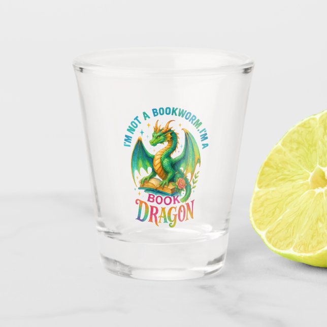 Ich bin kein Buchwurm... Schnapsglas (Vorderseite)