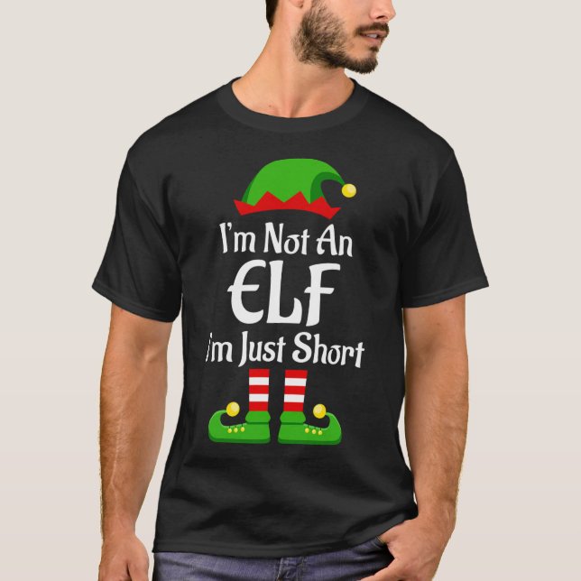 Ich bin kein Elf Familie Weihnachts Pjs Matching M T-Shirt (Vorderseite)