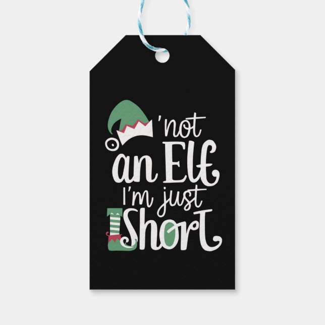 Ich bin kein Elf, ich bin nur Kurze Weihnachtsfeie Geschenkanhänger (Rückseite)