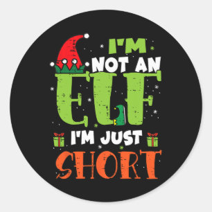Ich bin kein Elf, nur Kurze lustige Weihnachtsmänn Runder Aufkleber