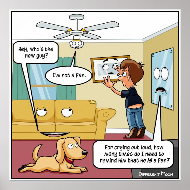 Ich bin kein Fan Punny Poster (Vorne)