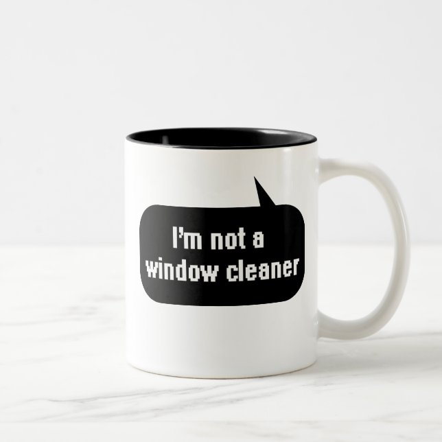 Ich bin kein Fensterputzer Zweifarbige Tasse (Rechts)