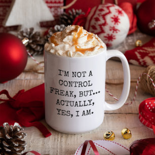 Ich bin kein Freak für Kontrolle, sondern ein Gesc Zweifarbige Tasse