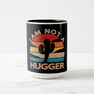 Ich bin kein Hugger ein lustiges Kaktusdesign für Zweifarbige Tasse