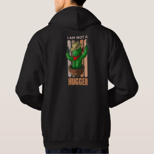 Ich bin kein Hugger Funny Sarcastic Cowboy Cactus Hoodie