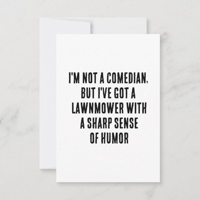 Ich bin kein Komiker, aber ich habe mit einem Rase Dankeskarte (Vorderseite)