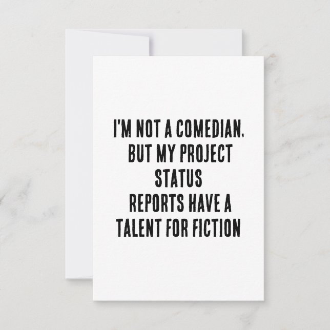 Ich bin kein Komiker, aber mein Projektstatus beri Dankeskarte (Vorderseite)