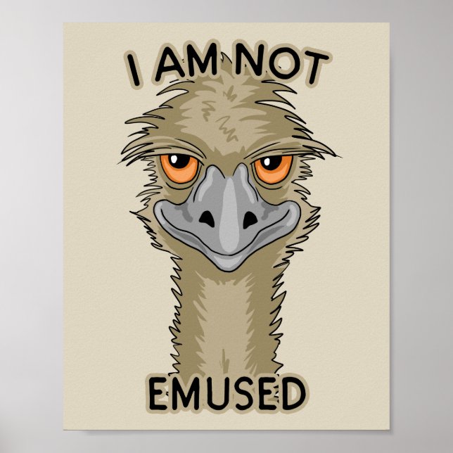Ich bin kein lustiger Emu Pun | Beige Poster (Vorne)