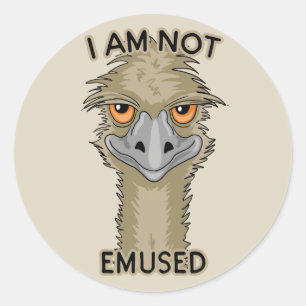 Ich bin kein lustiger Emu Pun  Beige Runder Aufkleber