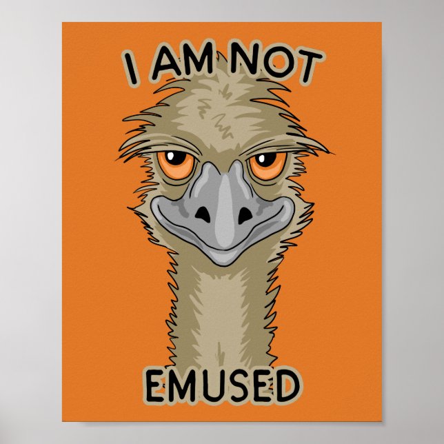Ich bin kein lustiger Emu Pun | Orange Poster (Vorne)