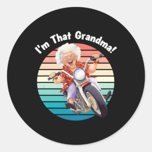 ICH BIN KEIN Oma-Motorrad-Spaß Runder Aufkleber