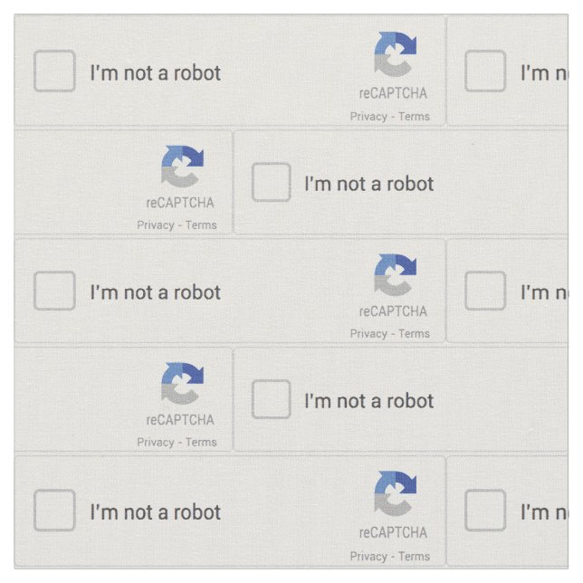 Ich bin kein Roboter Captcha Stoff (Nahaufnahme)