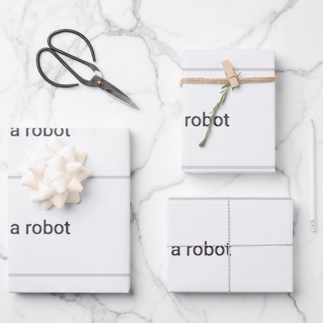 Ich bin kein Roboter Geschenkpapier Set (Vorderseite)