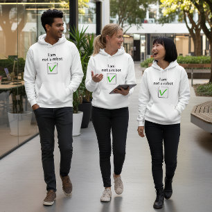 „Ich bin kein Roboter“-Kapuzenpullover Hoodie